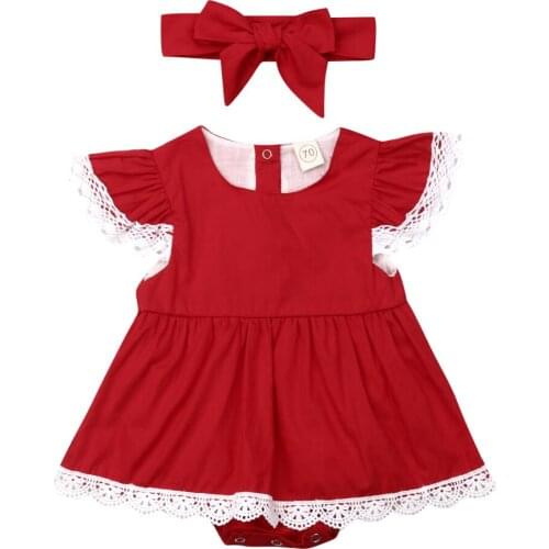 2PCS Newborn Baby Girl Floral Clothes Lace Romper Dress Jumpsuit Summer Outfit