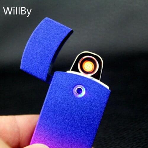 2PCS/LOT Streamlined sanding induction USB charging cigarette lighter