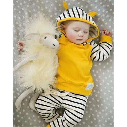 2016 New autumn Baby boys/Girls Clothing sets children warm clothes set kids T-shirt + pant 2PCS Set child toddler boy clothes