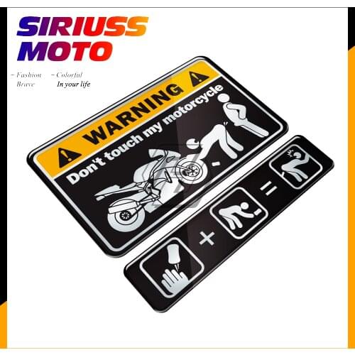 3D Gel Warning Sticker Don't Touch My Motorcycle Sex Decal Stickers Universal for MOTO Silver High Quality