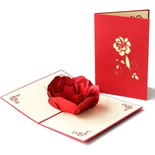 3D Pop Up Greeting Cards With Envelope Laser Cut Post Card for invitation Birthday Christmas Mother Valentine' Day Wedding Gift