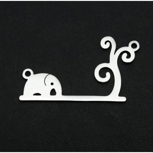 5pcs/lot 100% Stainless Steel 17x27 Elephant and Tree DIY Charm Connector Wholesale OEM Order Accepted