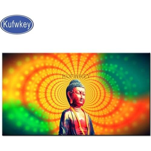 Diamond embroidery buddha gold 5d diy diamond painting full square round drill mosaic cross stitch holy religion icon home decor