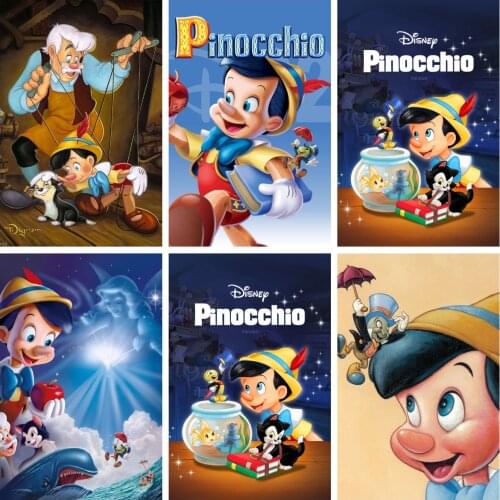 Disney 5D Diy Diamond Painting Cartoon Pinocchio Cross Stitch Mosaic Wall Decoration Childrens Gift