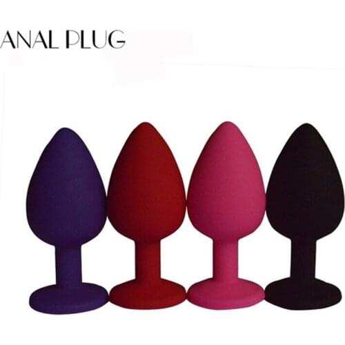 ANAL PLUG Medium Silicone Butt Plug With Crystal Jewelry Smooth Touch Anal sex Plug No Vibrator Sex Toys For Woman Men
