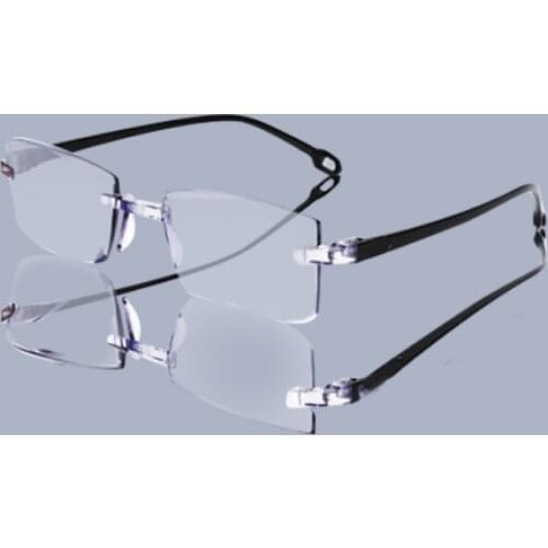 2020 Bifocal Reading Glasses Reading Glasses Blue Reading Glasses Ladies Frameless Glasses Men Anti-glasses Diopter + 100 - +400