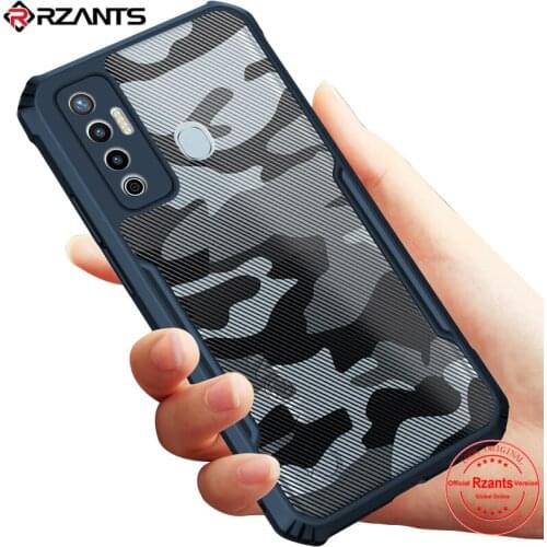 Rzants For Tecno Camon 17 Case Camouflage Military Design Shockproof Slim Crystal Clear Cover Casing