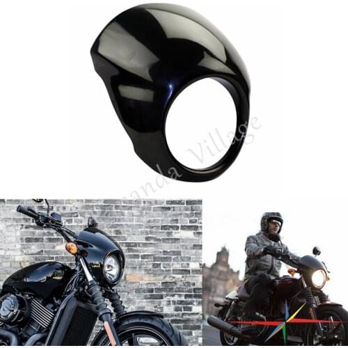 Papanda Black ABS Plastic 5.75" Cut Out Headlight Fairing W/Mounting Hardware for Harley Street XG 500 XG750 2014-2016