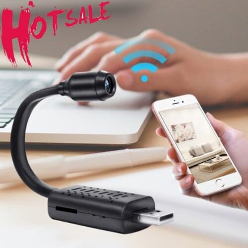 HD Smart Mini Wifi USB Camera Real-time Surveillance IP Camera AI Human Detection Loop Recording Mini Camera Support 32G