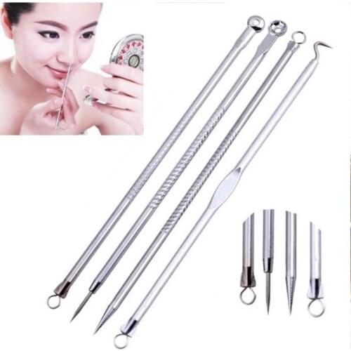 4pcs/set Blackhead Removal Needles Comedone Acne Pimple Blackhead Remover Extractor Face Skin Care Needles Pore Cleaner TXTB1