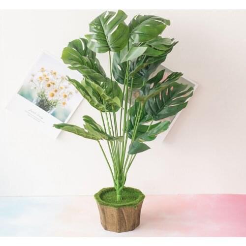 Artificial Palm Plants Leaves Turtle Tropical Large Palm Tree Leaves Imitation Leaf Artificial Plants Home Kitchen Decorations