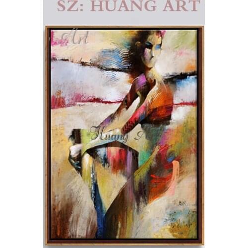 Character sexy hand painted oil painting female view abstract painting modern simple corridor decoration hotel coffee house