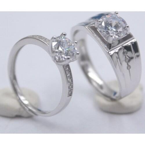 925 sterling silver womens diamond a pair couple ring simulation wedding ring internet celebrity style students gift hot sale