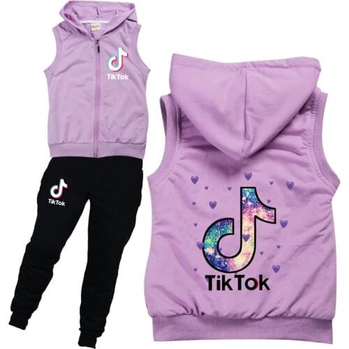 TIK TOK Boys Girls Clothes Sets Children Fashion Jacket Pants 2Pcs Suits Kids Casual Sports suit Clothing