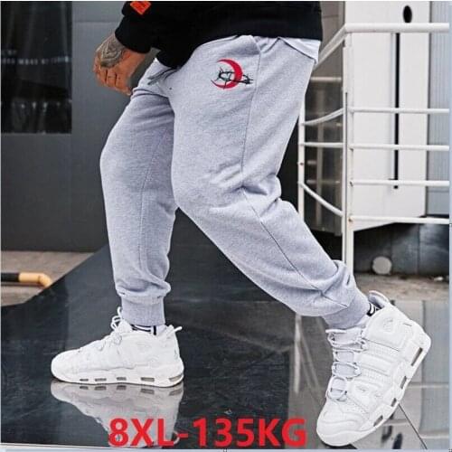Summer men thin sweatpants big sales plus size 7XL 8XL sports pants elasticity Stretch high street hipster fashion pants loose