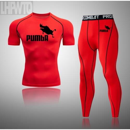 New Mens Summer Sportswear Sports Suit MMA Men Quick Drying The Short Sleeve Sportswear Compression Clothing Fitness Training