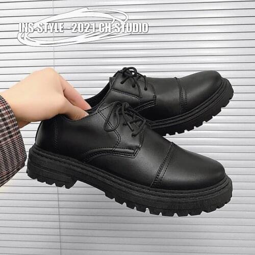 New Arrival Mens Dress Shoes Autumn Hong Kong Style Big Toe Low-cut Small Leather Shoes Mens Shoes Casual Youth Shoes