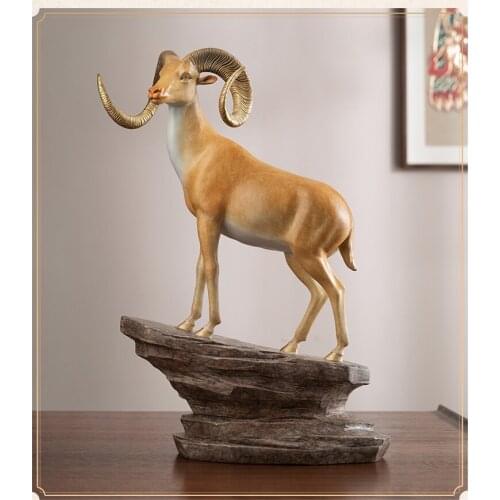 Limited edition TOP grade Spiritual ART Bronze carving finance Leader Antelope Decoration GOOD LUCK HOME BAR Company ornament