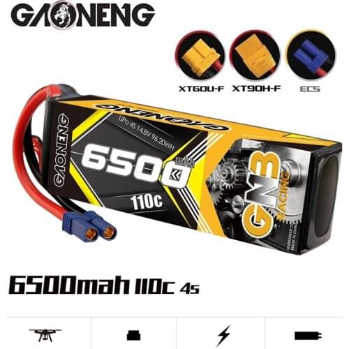 Original GNB 14.8V 6500mAh 4S 110C PLUS Lipo Battery With EC5 XT90 Plug for RC Helicopter Airplane remote control Car Boat Parts