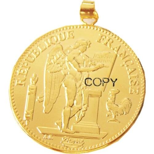 P(04)Coin Pendant 1899A 100 Francs Gold Plated Fashion Jewelry(diameter:35mm)