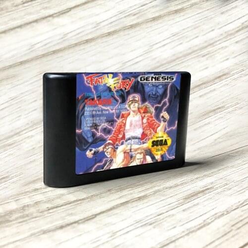 Fatal Fury - USA Label Flashkit MD Electroless Gold PCB Card for Sega Genesis Megadrive Video Game Console