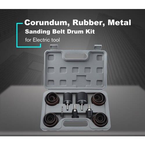 Sanding Belt Drum Kit 80 120 Grit Sandpaper Long/Short Sander With Spindle Sander Sleeves Rotary Tools for Woodworking