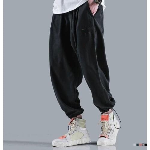 Streetwear Hip Hop Drawstring pants Cargo Pants Men Women Letter Embroidery Joggers Trousers Casual Harem Beam feet Pants