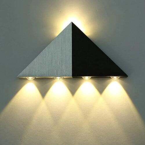 Led triangle creative wall lamp aluminum alloy 5w corridor aisle lights bar ktv bedroom living room wall decoration lamp 110v220
