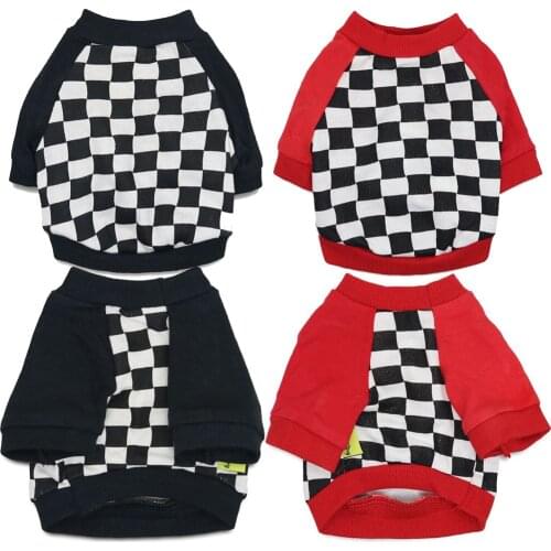 Pet Supplies Doggy Clothes Fashionable and Handsome New Plaid Sweater Cute Comfortable Soft T-shirt Warm Outerwear Pet Clothing