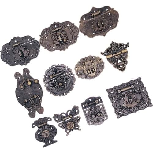 1 Piece Antique Jewelry Box Gift Box Wooden Wine Cases Hasps Latch Vintage Decor Latches Suitcase Buckle Hasp With Screws