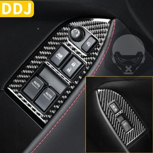 For Subaru BRZ Toyota 86 GT86 2017-2019 Power Mirror Control Button Door Window Lift Switch Panel Cover Carbon Fiber Sticker