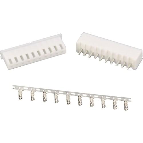 XH2.54-10P 10Pin Straight needle spacing 2.54mm connectors Male and Female Plug + terminals