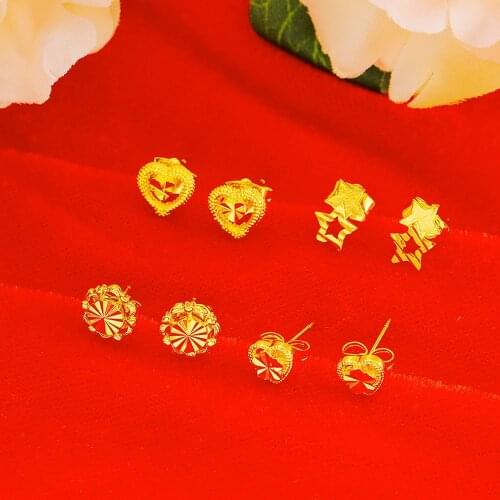 2021 Korean fashion original 24K gold Gold piercing Unusual Earrings for Women engagement Hanging stud Earrings wedding Jewelry