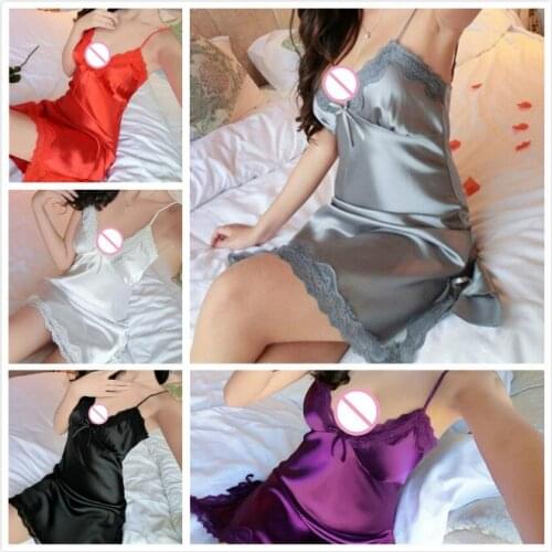 Women Plus Size Sexy Silk Dressing Babydoll Lace Lingerie Belt Bath Robe Nightwear Women Sexy Nightwear Female Bathrobes