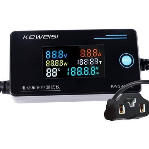 0-10A Electric Vehicle Charger Detector Battery Capacity Indicator Car Battery Voltage Tester Power Temperature Measurement