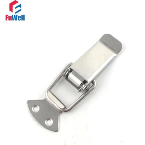 2pcs R101 Spring Loaded Toggle Latch Stainless Steel Toggle Latch Lock Case Cabinet Box Toggle Hasps Catch Buckle