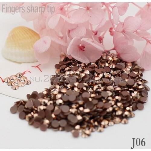 2017 Fingers Sharp Tip 1000pcs 3mm Milk Jelly beads nail art new Coffee AB flat nail DIY mobile shell decorative diamond J06