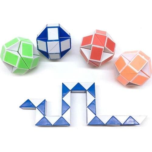 3Pcs/Lot Magic Snake Ruler Puzzle 24 Speed Antistress Cube Twist Snake Folding Educational Toy kids child Magic Ruler Cube