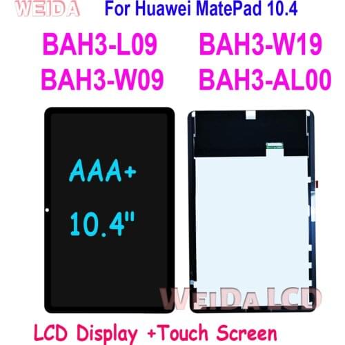 AAA+ 10.4" LCD For HUAWEI MatePad 10.4 BAH3-L09 BAH3-W09 BAH3-W19 BAH3-AL00 BAH3 LCD Display Touch Screen Digitizer Assembly