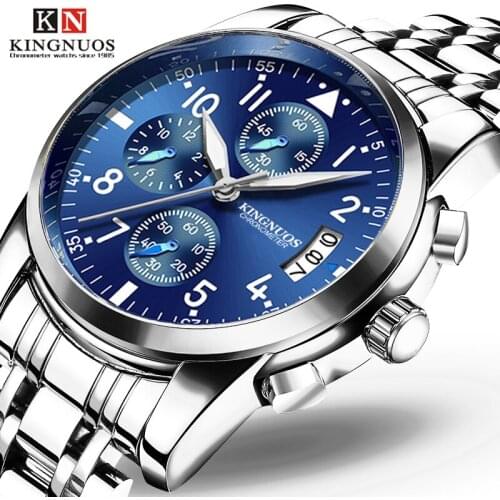 Fashion Mens Watches Top Brand Luxury WristWatch Quartz Clock Blue Watch Men Waterproof Sport Chronograph Relogio Masculino