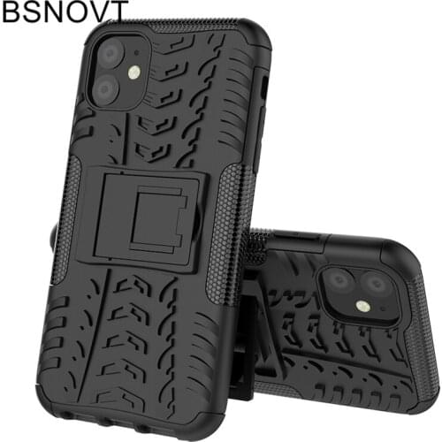 For Apple iPhone 11 Case Hard PC Armor Phone Holder Anti-knock Phone Cover For iPhone 11 Case For iPhone 11 2019 6.1 inch BSNOVT