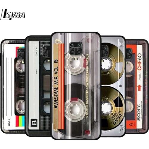 Classical Old Cassette for Xiaomi Redmi Note 9 9T 9S 9Pro Max 8T 8Pro 8 7 6 5 Pro 5A 4X 4 Silicone Black Phone Case