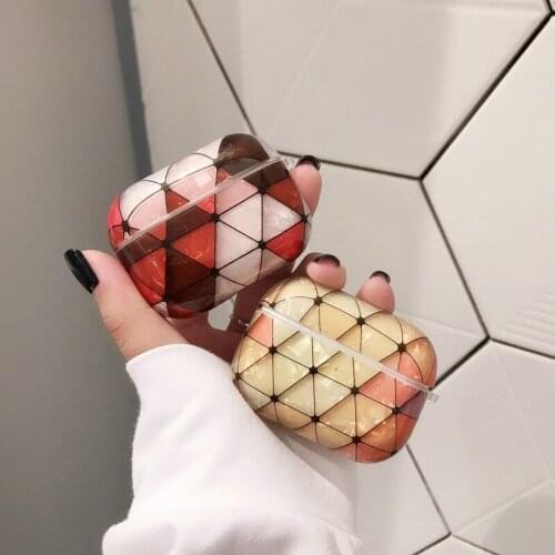 Kjoew for AirPods Case fashion shell personality rhomboidal shell shell AirPods pro3 protective ear cover funda