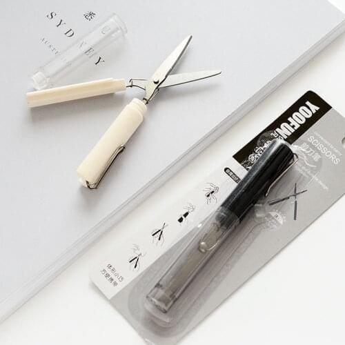 Black and white cylinder scissors pen student multi-functional art scissors hand account paper cutting knife office knife
