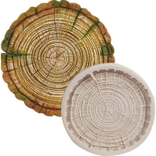 Tree Rings Silicone Mold Tree Stump Fondant Cake Pastry Decoration Moulds Sugarcraft Chocolate Baking Tool Crystal Epoxy Molds