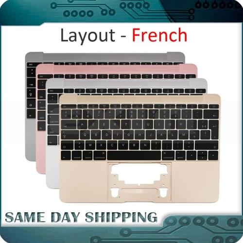 For Macbook 12'' A1534 French AZERTY FR Topcase Palm Rest w/ Keyboard Top Case 2015 2016 2017 Gold/Gray/Silver/Rose Gold