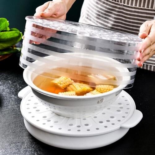 Household Stackable Insulation Dust Proof Food Container Leftover Lid Dish Cover preservation effect maintains the temperature