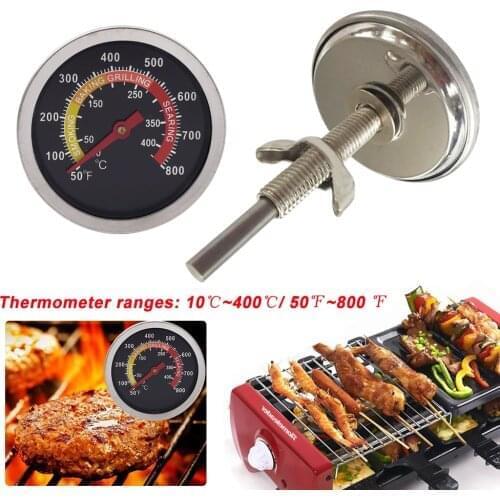 Food Termometer Outdoor Barbecue Thermometer Dial Display Stainless Steel BBQ Grill Temp Gauge Kitchen Oven Thermometer