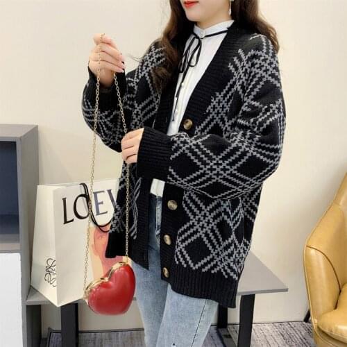 Cardigan Sweater Women Knitted Loose Sweaters Korean Fashion Sweater Autumn Plus Size Women Clothing