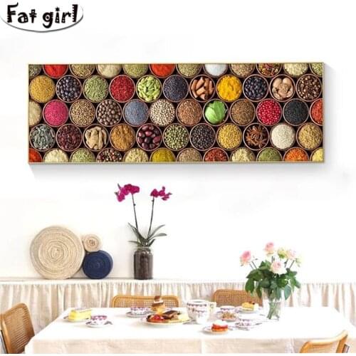 All kinds of spices kitchen picture Diamond painting 5d Diy Home Decoration square round drill cross stitch embroidery Mosaic
